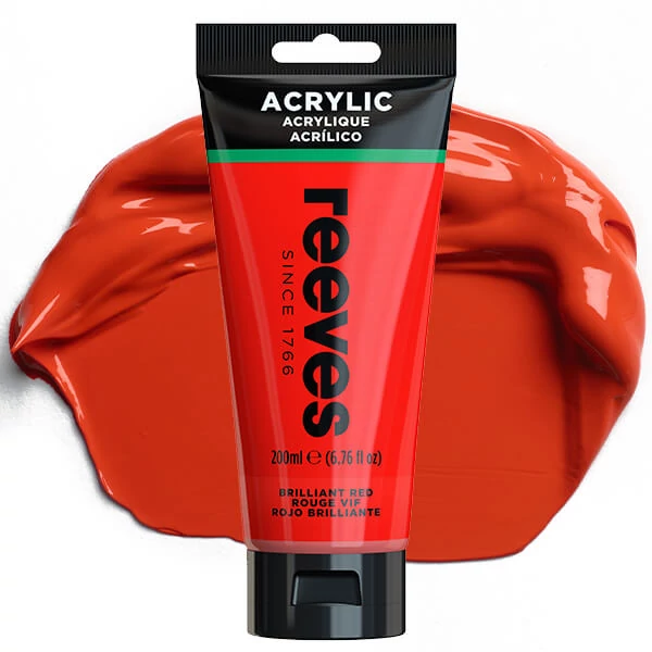 Reeves culori acrilice, 200 ml - brilliant red