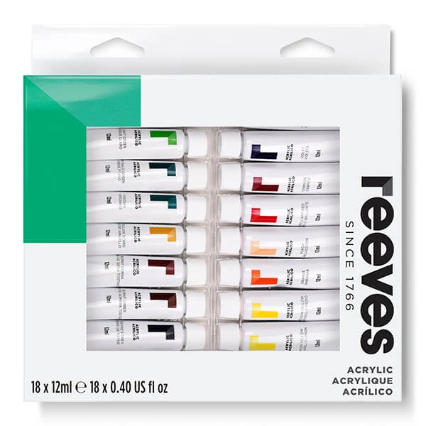 Reeves set culori acrilice, 18x12 ml