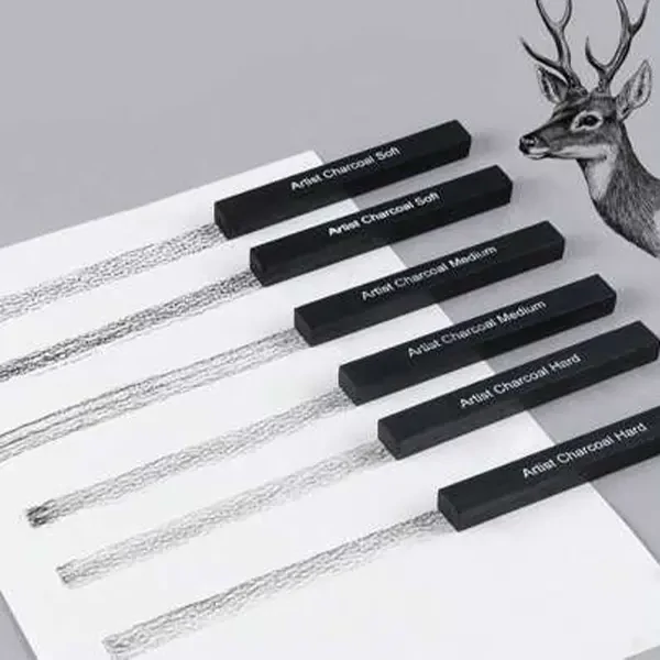 Set de cărbune presat, 6 bucăți (soft, medium, hard)
