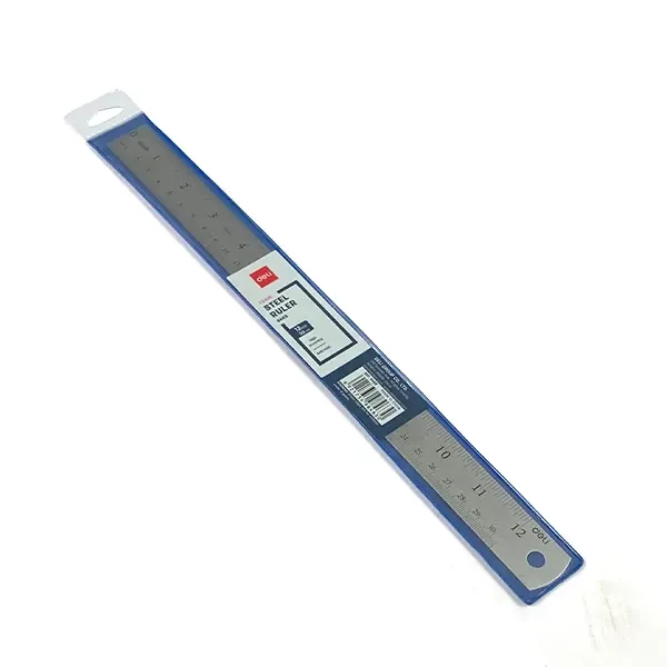DELI rigla din oțel - 30 cm, 12 inch
