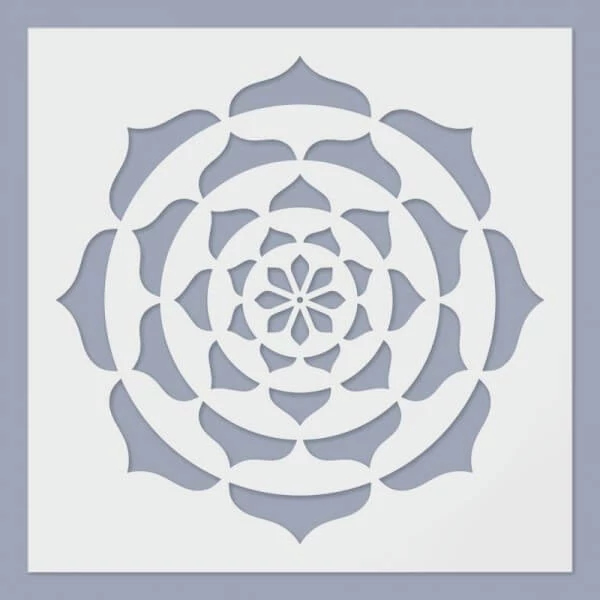Șablon, 24,5x24,5 cm - Mandala, lotus