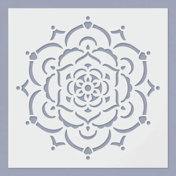 Șablon, 24,5x24,5 cm - Mandala, floare