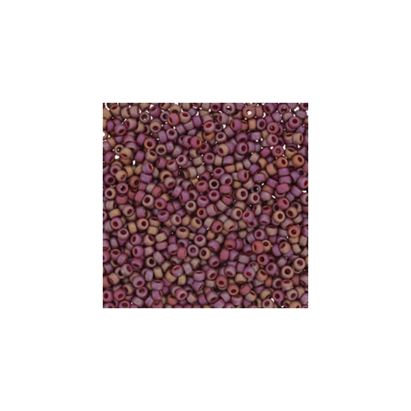Mărgele de sticlă japoneză Miyuki, mărgele rocailles 11/0 - Frost Opaque Glaze Rainbow Dark Red