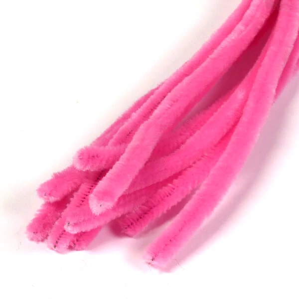 Chenille, 30 cm - roz, 10 buc