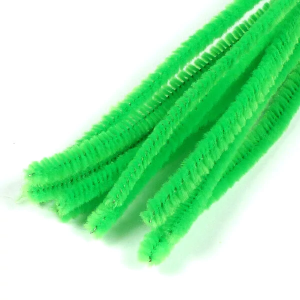 Chenille, 30 cm - iarba verde, 10 buc