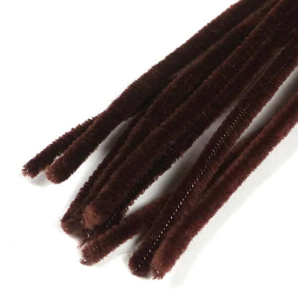 Chenille, 30 cm - maro închis, 10 buc