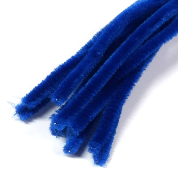 Chenille, 30 cm - albastru închis, 10 buc