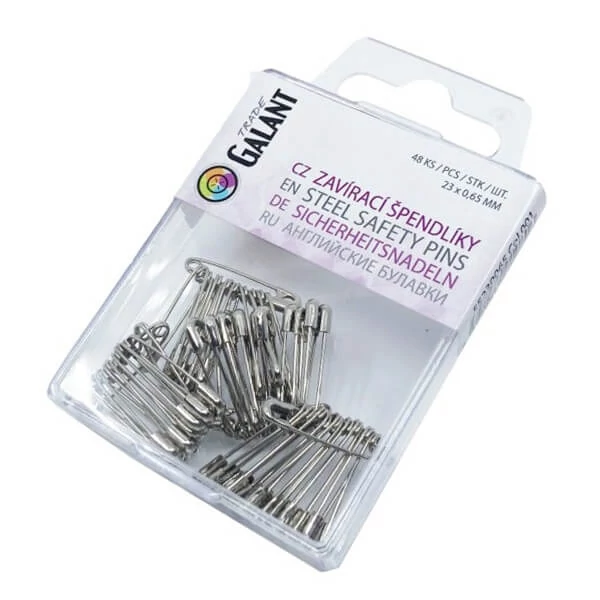 Set ace de siguranta, 0,65x23 mm, 48 buc - culoare argintie