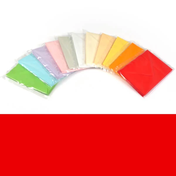 Plic, C6, 11x16 cm - colorat, rosu, 80 g, 10 buc.
