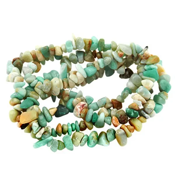 Perle din minerale, chips - Amazonit, 8-12 mm, 1 șir