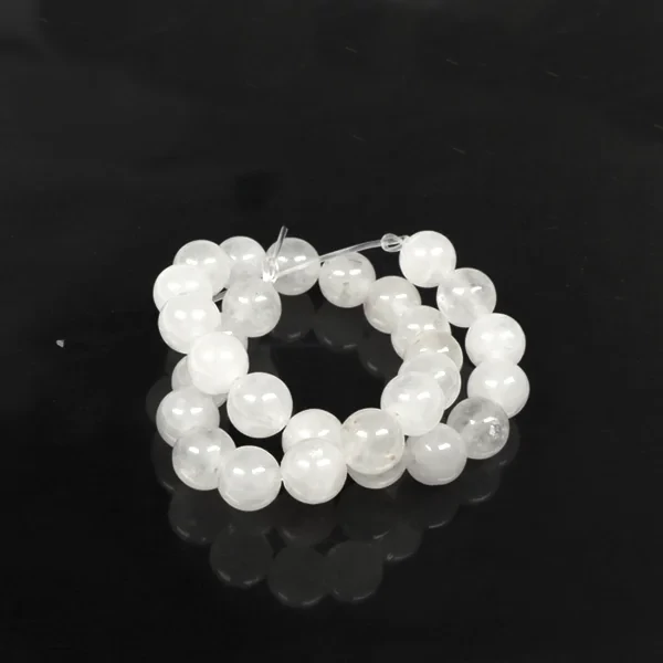 Perle din minerale  - Jad alb, 6 mm, 1 șir, 7