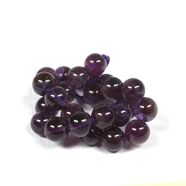 Perle din minerale,  - Ametist, 8 mm, 1 șir, 7