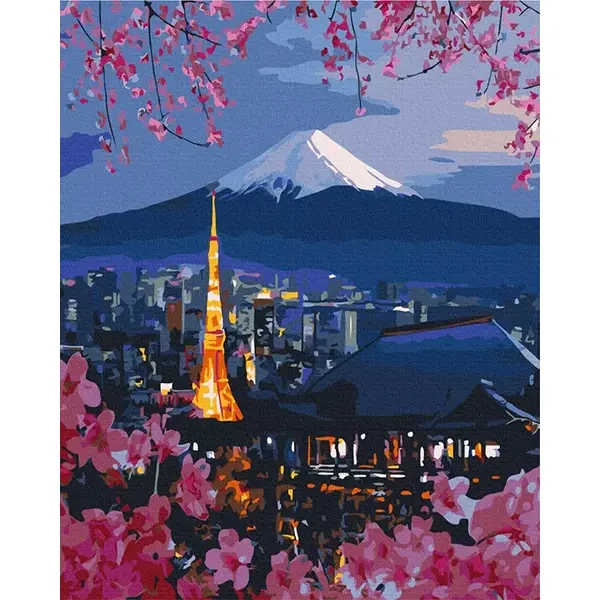 Pictură pe numere, pe pânză întinsă, 40x50 cm - Călătorii în Japonia