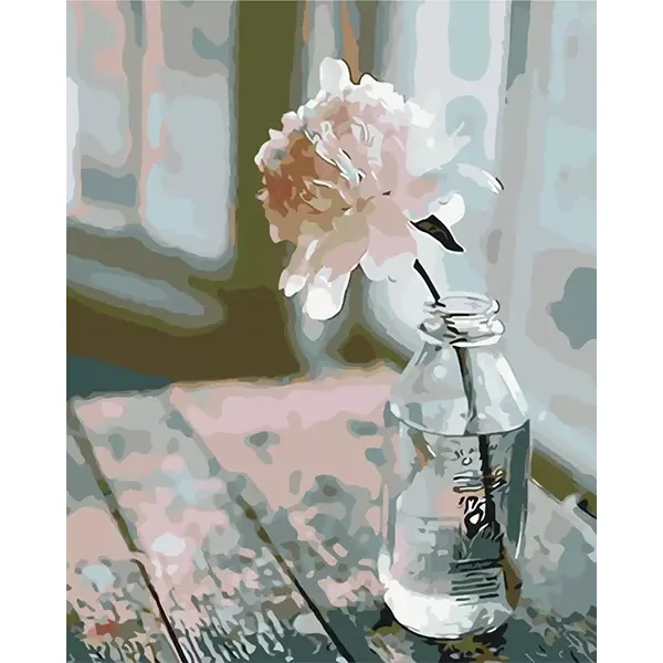 Pictură pe numere, pe pânză întinsă, 40x50 cm - Bujor elegant