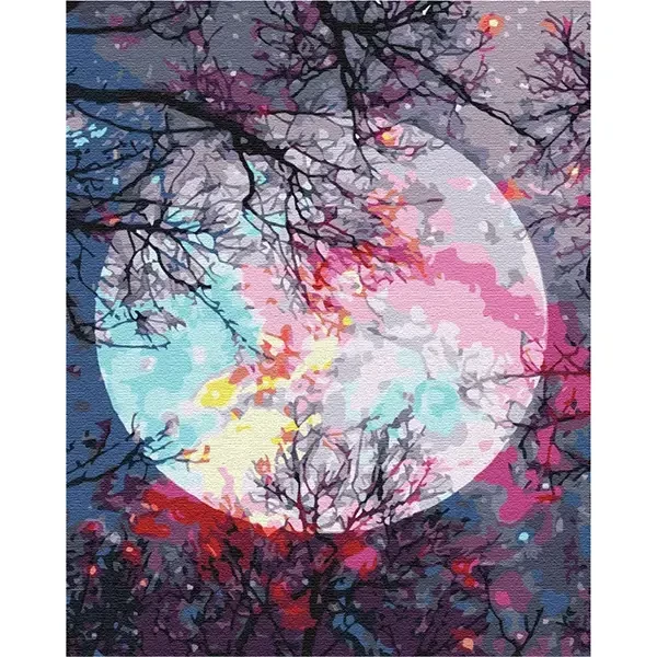 Pictură pe numere, pe pânză întinsă, 40x50 cm - Vedere a Lunii