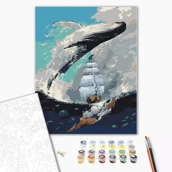 Pictură pe numere, pe pânză întinsă, 40x50 cm - Stăpânul mării