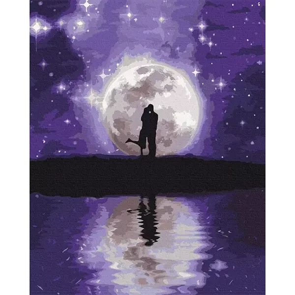 Pictură pe numere, pe pânză întinsă, 40x50 cm - Îmbrățișări de basm