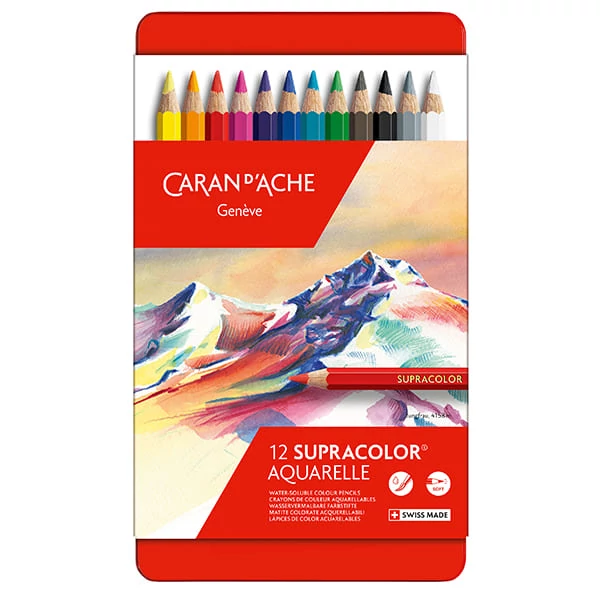 Set creioane acuarelă Caran d'Ache Supracolor Soft - 12 buc