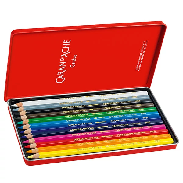 Set creioane acuarelă Caran d'Ache Supracolor Soft - 12 buc