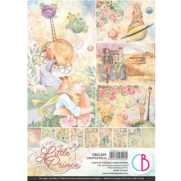 Set de hârtie scrapbook  Ciao Bella, A4, 9 coli - Micul Prinț Creative Pad