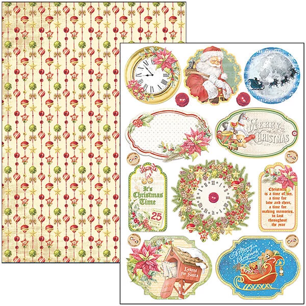 Set de hârtie scrapbook  Ciao Bella, A4, 9 coli - Dear Santa Creative Pad