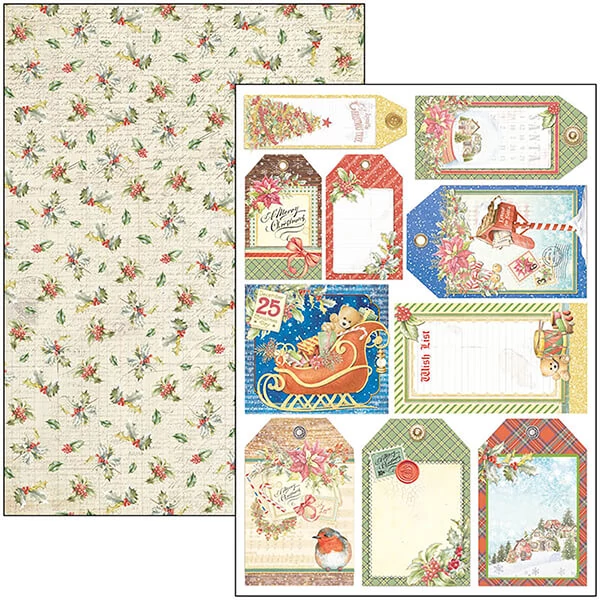 Set de hârtie scrapbook  Ciao Bella, A4, 9 coli - Dear Santa Creative Pad