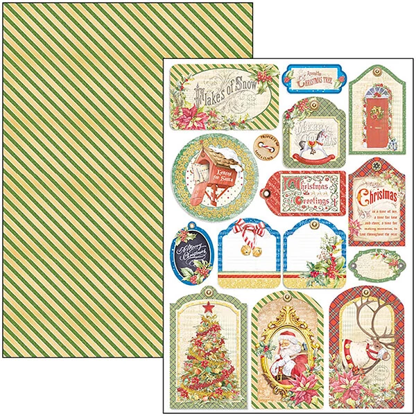 Set de hârtie scrapbook  Ciao Bella, A4, 9 coli - Dear Santa Creative Pad
