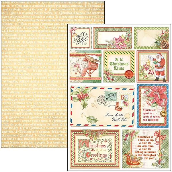 Set de hârtie scrapbook  Ciao Bella, A4, 9 coli - Dear Santa Creative Pad