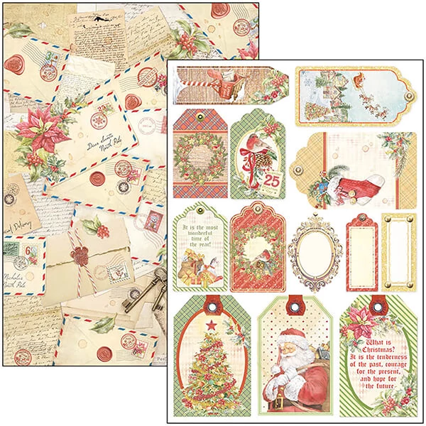 Set de hârtie scrapbook  Ciao Bella, A4, 9 coli - Dear Santa Creative Pad