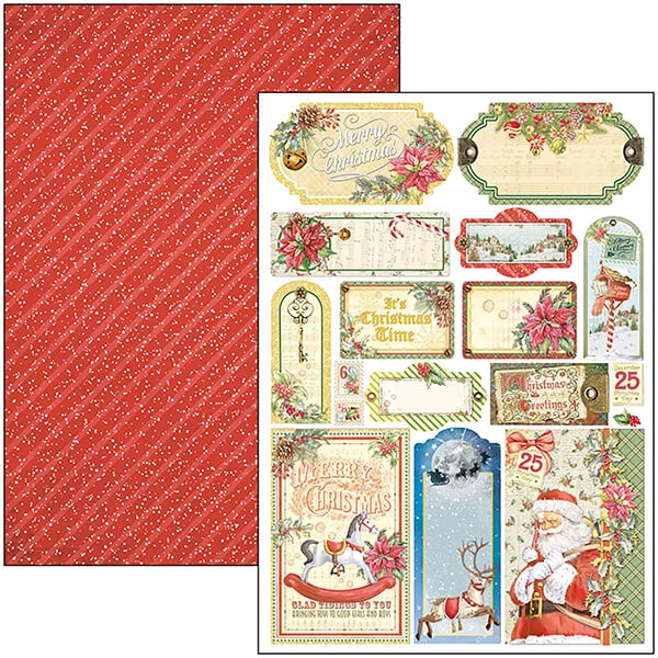 Set de hârtie scrapbook  Ciao Bella, A4, 9 coli - Dear Santa Creative Pad
