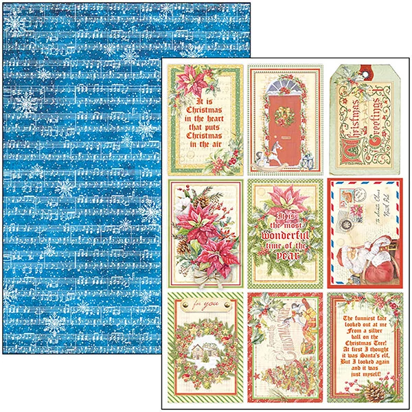 Set de hârtie scrapbook  Ciao Bella, A4, 9 coli - Dear Santa Creative Pad