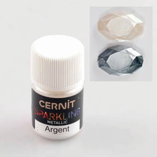 Pulbere metalică Sparkling Cernit - argintiu metalic