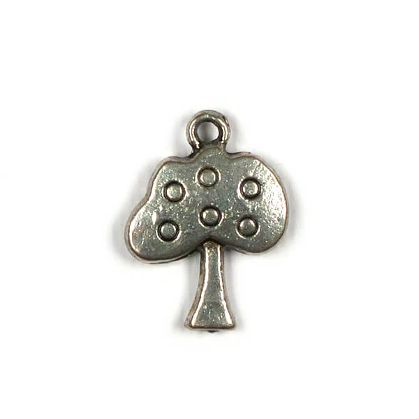 Charm, ornament metalic, 4 buc - măr, 3D