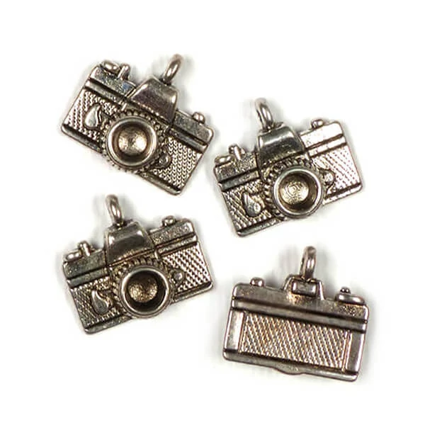 Charm, ornament metalic, 4 buc - camera, 3D