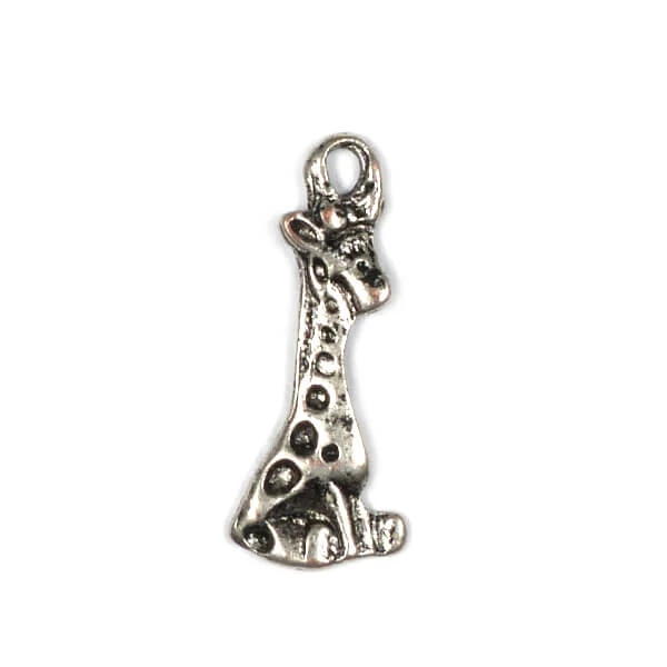 Charm, ornament metalic, 4 buc - girafa, 3D