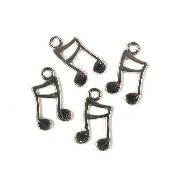 Charm, ornament metalic, 4 piese - nota, 3D