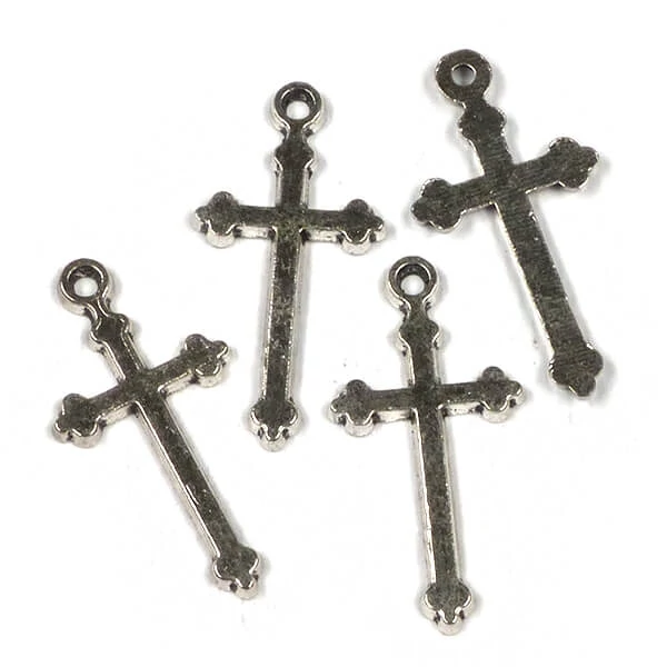 Charm, ornament metalic, 4 buc - cruce