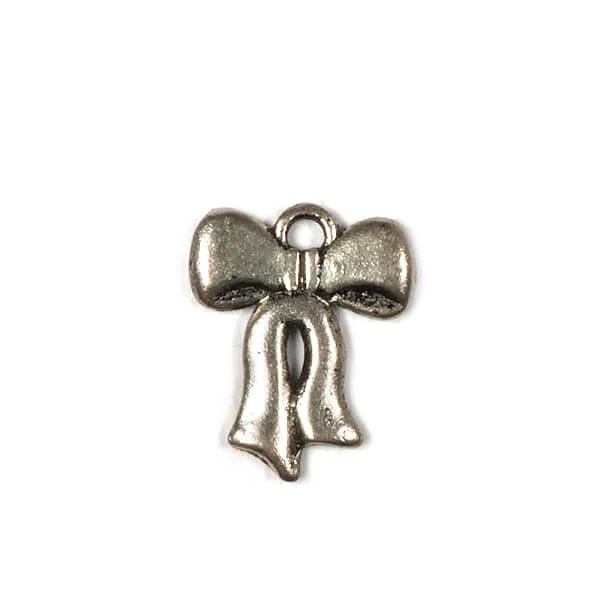 Ornament metalic Charm, 4 buc - fundita lunga, 3D