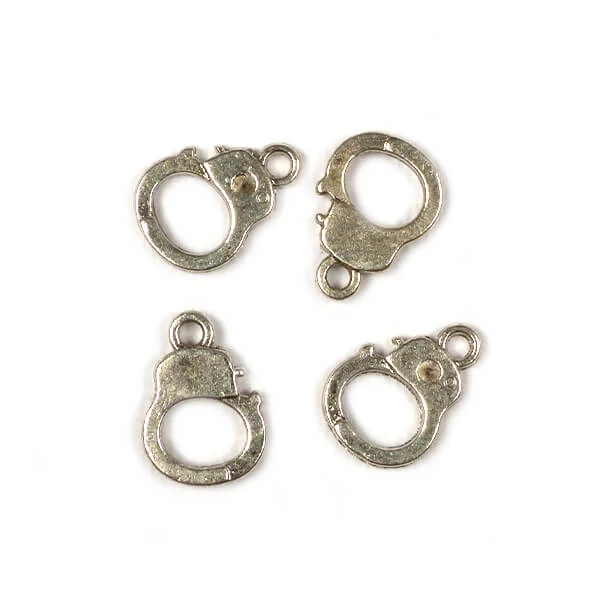 Charm, ornament metalic, 4 buc - clema, 3D