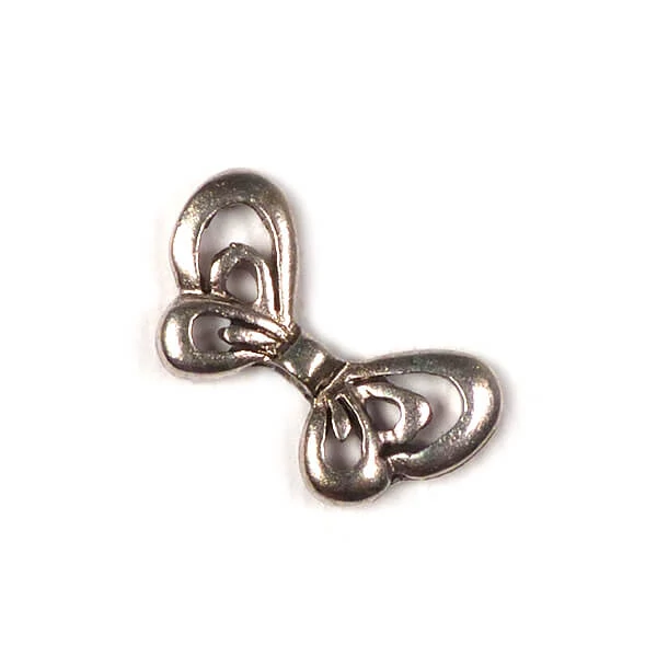 Charm, ornament metalic, 4 buc - aripi de fluture, ajurata, 3D