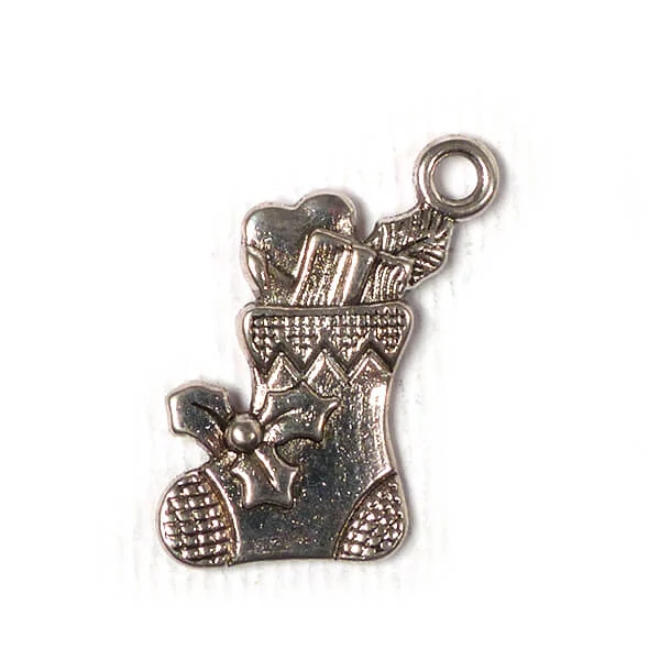 Charm, ornament metalic, 3 buc - șosete de Crăciun, 3D