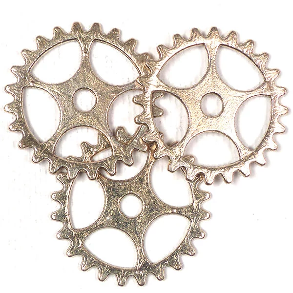 Charm, ornament metalic, 3 buc - unelte, 5 dinte, 3D