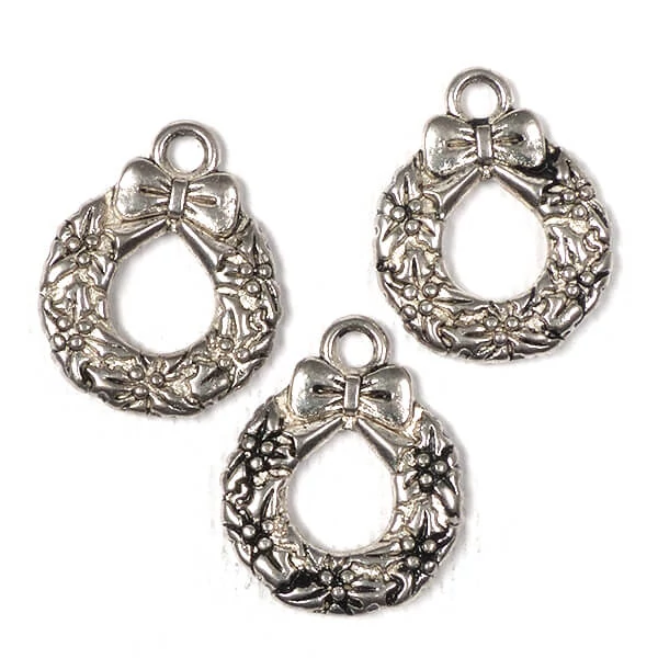 Charm, ornament metalic, 3 buc - coroana, 3D