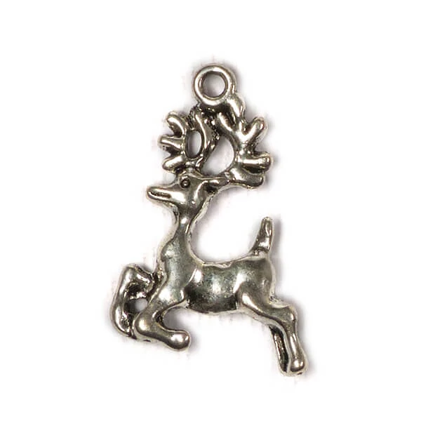 Charm, ornament metalic, 3 buc - caprioara fugara, 3D