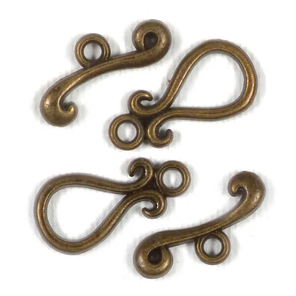 Ornament metalic Charm, 2 perechi - Clip T, curbat, antic
