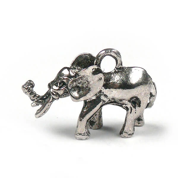 Charm, decor metalic, 2 buc - elefant, 3D
