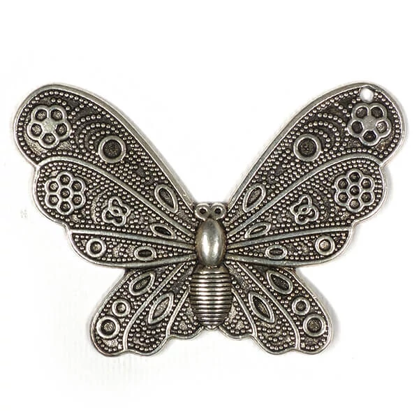 Charm, ornament metalic, 1 buc - fluture, decorativ, dantela
