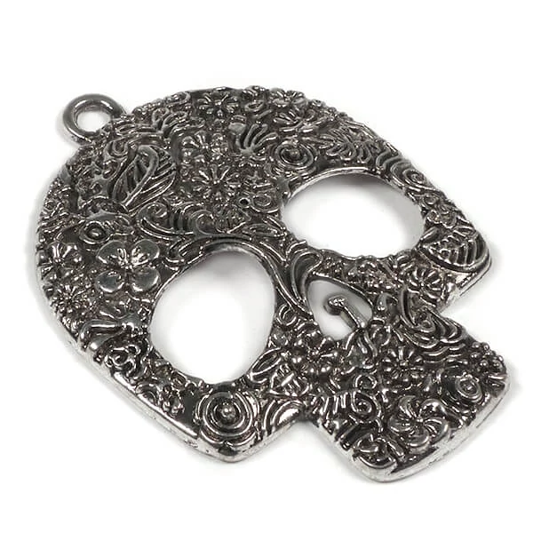 Charm, ornament metalic, 1 buc - craniu