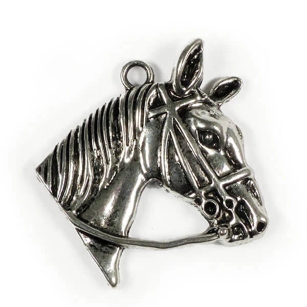 Charm, ornament metalic, 1 buc - cap de cal