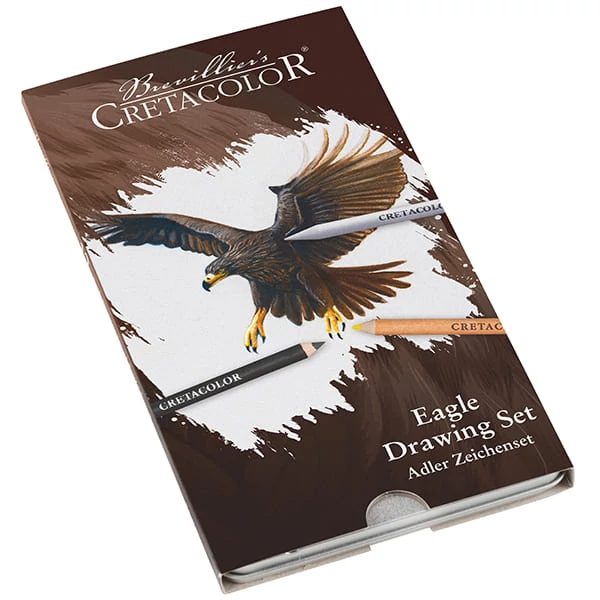 Cretacolor Eagle Set, set de desen, 12 buc, în cutie metalică